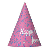 Einfache Niedliche Girly Pastel Pink Lila Blue Dot Partyhütchen (Links)