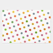 Einfache Niedliche Girly White mehrfarbige Polka D Geschenkpapier Set (Vorderseite 2)