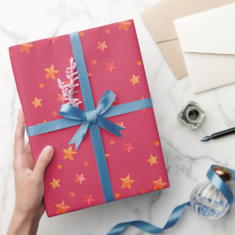 Einfache Niedliche Glam Roter Glitzer Shimmer Star Geschenkpapier