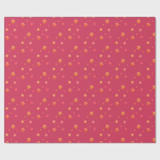 Einfache Niedliche Glam Roter Glitzer Shimmer Star Geschenkpapier (Flach)