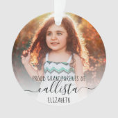 Einfache Niedliche Großeltern Foto Name Ornament (Vorderseite)