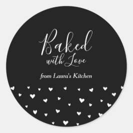 Einfache Niedliche Herzen gebacken mit Liebe-Aufkl Runder Aufkleber