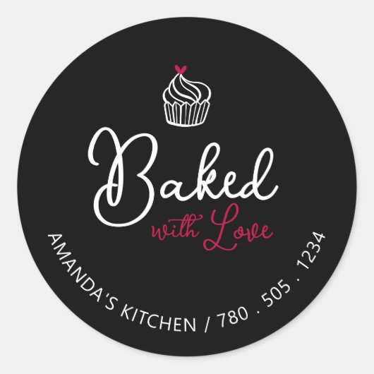 Einfache Niedliche Herzen gebacken mit Liebe-Aufkl Runder Aufkleber (Vorderseite)