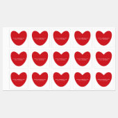 Einfache niedliche Herzfrequenz - Valentinstag Etiketten (Blatt)