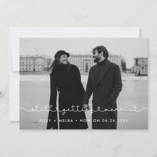 Einfache niedliche Hochzeitsaktualisierung Ankündigung (Vorderseite)