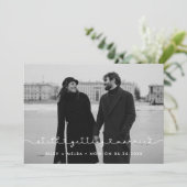 Einfache niedliche Hochzeitsaktualisierung Ankündigung (Stehend Vorderseite)