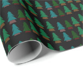 Einfache Niedliche Holzlandschaft Pine Weihnachtsb Geschenkpapier (Rolleneckpunkt)