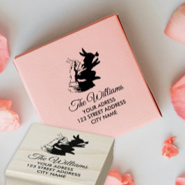 Einfache Niedliche Kaninchenbezeichnung Anschrift  Gummistempel