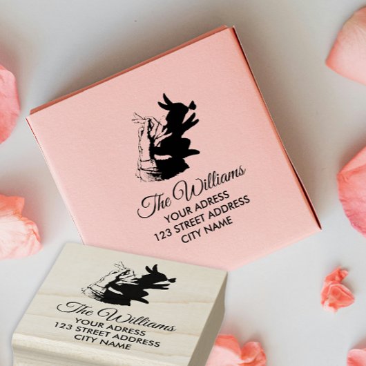 Einfache Niedliche Kaninchenbezeichnung Anschrift Gummistempel