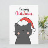 Einfache Niedliche Katze Meowy Weihnachten (Stehend Vorderseite)