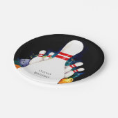 Einfache Niedliche Kinder Bowling Geburtstag Pappteller (Schrägansicht)