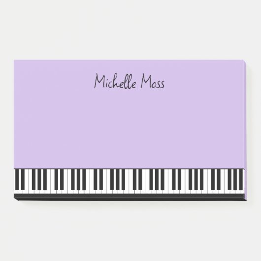 Einfache Niedliche Klaviertastatur Lila Post-it Klebezettel (Vorderseite)