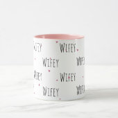 Einfache Niedliche kleine Herzen + "Wifey"-Text | Tasse (Zentrum)