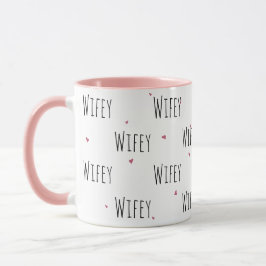 Einfache Niedliche kleine Herzen + "Wifey"-Text | Tasse