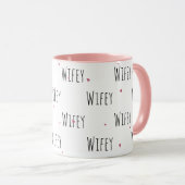 Einfache Niedliche kleine Herzen + "Wifey"-Text | Tasse (VorderseiteRechts)