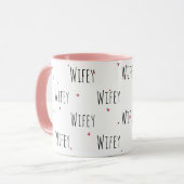 Einfache Niedliche kleine Herzen + "Wifey"-Text | Tasse (Vorderseite Links)