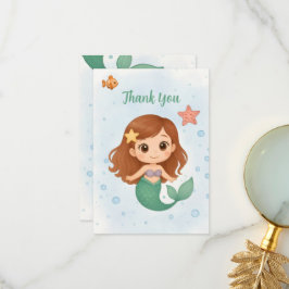 Einfache niedliche kleine Meerjungfrau Dankeskarte
