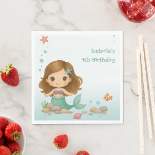 Einfache niedliche kleine Meerjungfrau Serviette
