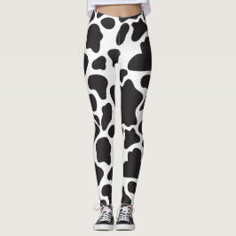 Einfache Niedliche Kuh Schwarzweiß drucken Leggings