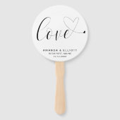 Einfache Niedliche Liebe Herzenshochzeit Fächer (Rückseite)