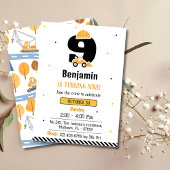 Einfache niedliche LKW-Kinder 9. Geburtstag Einladung