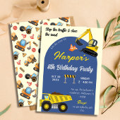 Einfache niedliche LKW-Kinder zum 8. Geburtstag Einladung