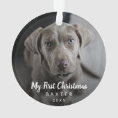 Einfache Niedliche moderne Hündin Foto meine erste Ornament (Rückseite)