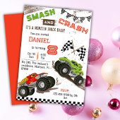 Einfache niedliche Monster LKW Kind 8. Geburtstag Einladung