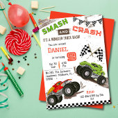 Einfache niedliche Monster-LKW-Kind 9. Geburtstag Einladung