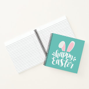 Einfache Niedliche Ohren glücklich Ostern   Notizb Notizblock
