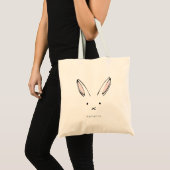 Einfache Niedliche Rabbit Girls Personalisiert Tragetasche (Vorderseite (Produkt))