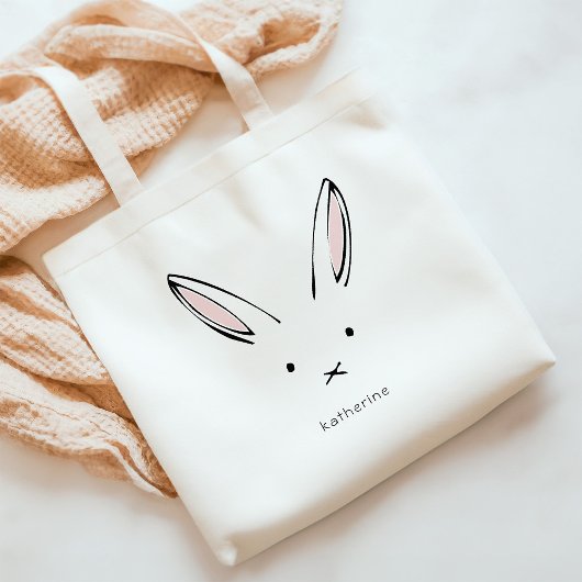 Einfache Niedliche Rabbit Girls Personalisiert Tragetasche