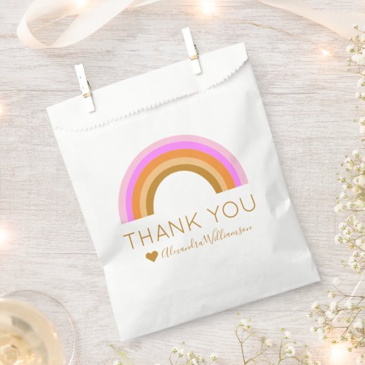 Einfache Niedliche Retro-Regenbogen Personalisiert Geschenktütchen (Ausgeschnitten)