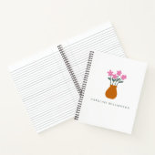Einfache Niedliche rosa Blume in Vase Personalisie Notizblock (Innenseite)