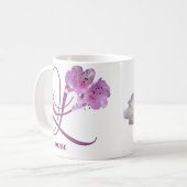 Einfache niedliche Rosa Blütenblüte, individuell e Kaffeetasse (Vorderseite Links)