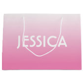 Einfache Niedliche Rosa Fading Ombre Gradient & Na Große Geschenktüte (Vorderseite)