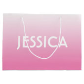 Einfache Niedliche Rosa Fading Ombre Gradient & Na Große Geschenktüte (Rückseite)