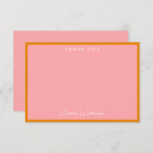 Einfache, Niedliche, rosa, orange Duschkabine Dankeskarte (Vorne/Hinten)