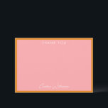 Einfache, Niedliche, rosa, orange Duschkabine Dankeskarte<br><div class="desc">Einfache,  Niedliche,  rosafarbene,  orangefarbene Duschkabine (mit eigener Duschvorrichtung) dank Karte</div>