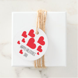 Einfache Niedliche rote Herzen am weißen Valentins Geschenkanhänger