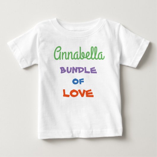 Einfache Niedliche Schrift Weiß "Bündel von Liebe" Baby T-shirt (Vorderseite)