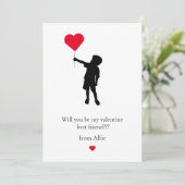 Einfache niedliche Schulkinder - moderne Valentine Feiertagskarte (Stehend Vorderseite)