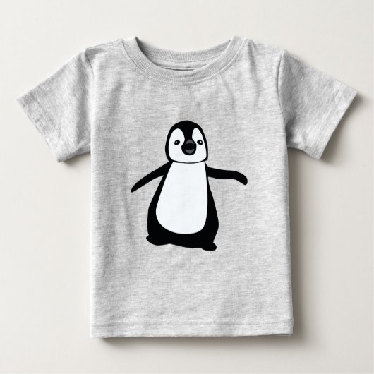Einfache Niedliche Schwarz-Weiß-Pinguin-Abbildung Baby T-shirt (Vorderseite)
