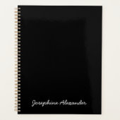 Einfache niedliche schwarze handgeschriebene Bezei Planer (Vorderseite)