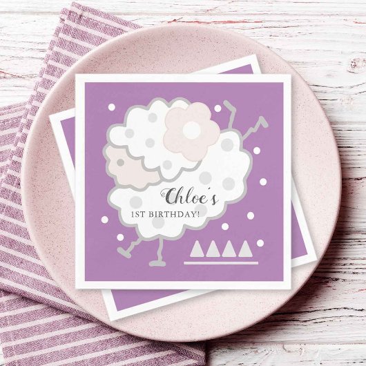 Einfache Niedliche Sprungkuppel Lavendel 1. Geburt Serviette