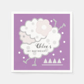 Einfache Niedliche Sprungkuppel Lavendel 1. Geburt Serviette (Vorderseite)