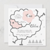 Einfache Niedliche Sprungkuppel Pink & White 1. Ge Einladung (Vorderseite)