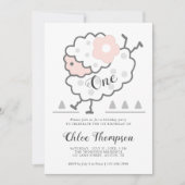 Einfache Niedliche Sprungkuppel Pink & White 1. Ge Einladung (Vorderseite)
