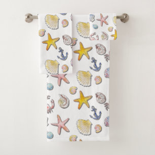 Einfache Niedliche Strandgestaltung Badhandtuch Set