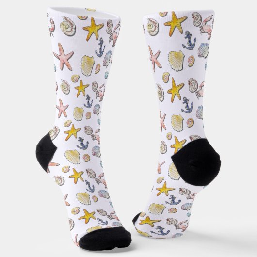 Einfache Niedliche Strandgestaltung Socken (Gewinkelt)